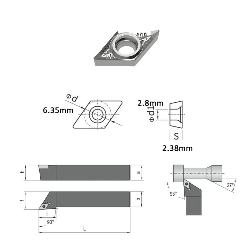 CDBP Carbide Inserts for Aluminum DCGT21.51 DCGT070204-LH for Turning Cutting Aluminum Inserts,10PCS. - Image 3